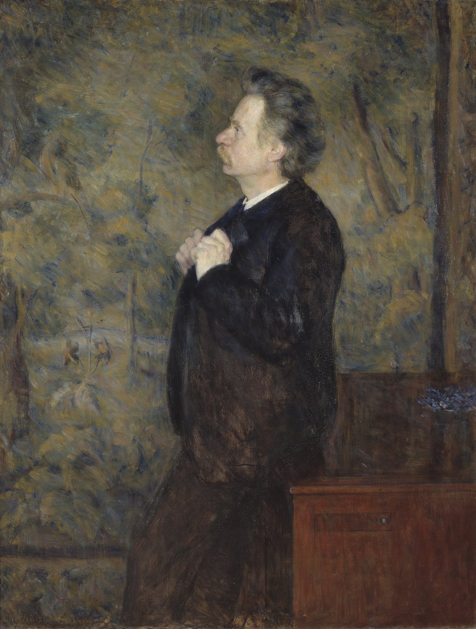 Edvard Grieg, compositor e pianista norvegien - Retrato de Edvard Grieg (1843-1907), de Werenskiold, Erik Theodor (1855-1938). Óleo sobre tela de Erik Theodor Werenskiold