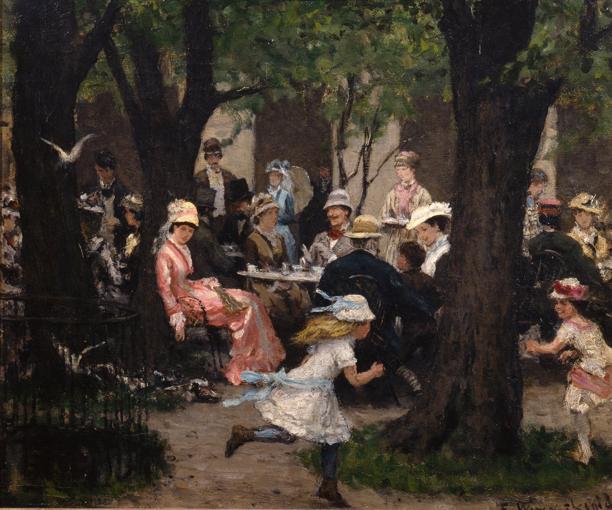 Cena de parque, Munique (pintura) de Erik Theodor Werenskiold