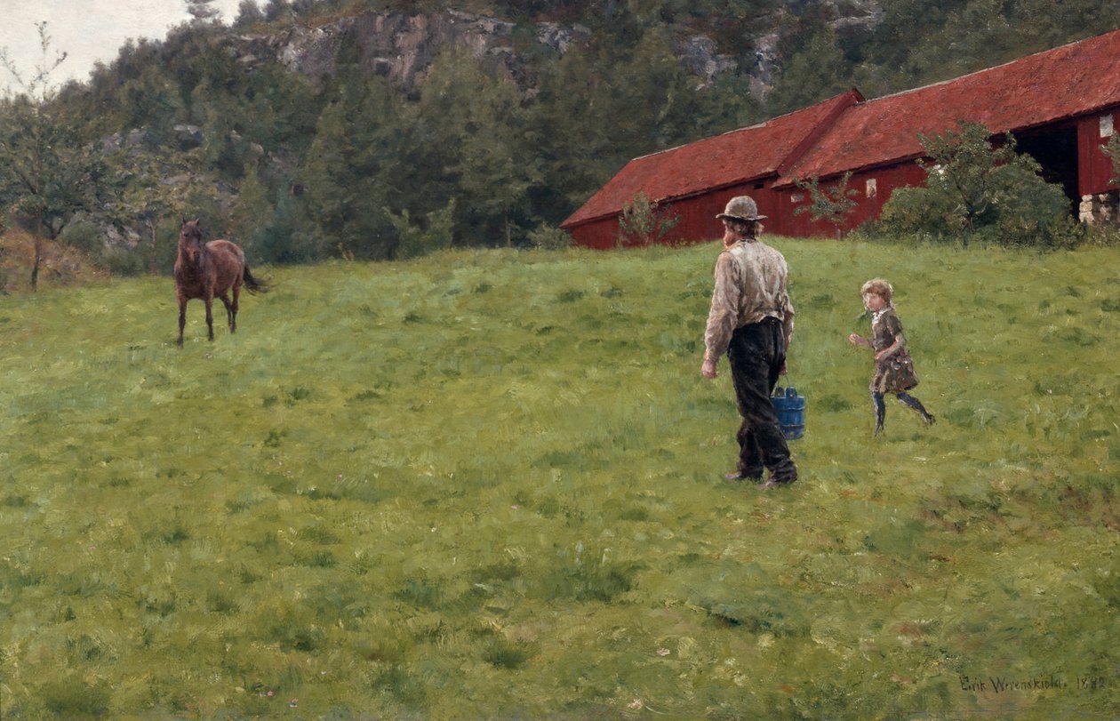 Água para o cavalo de Erik Theodor Werenskiold