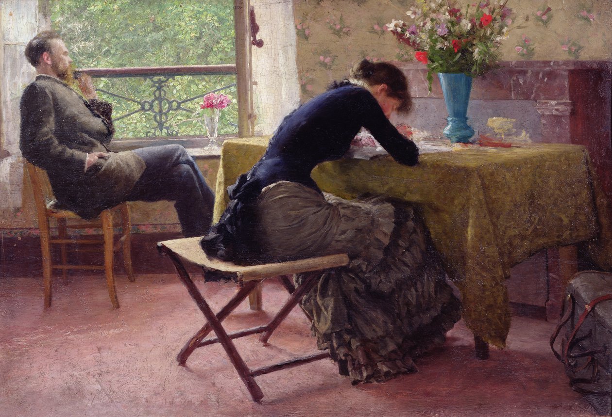 Você e eu (óleo sobre tela) de Erik Theodor Werenskiold