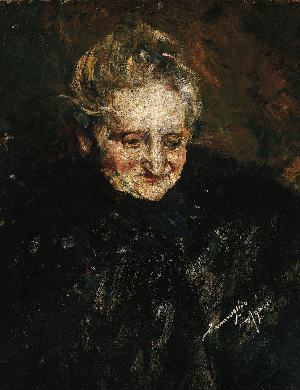 Retrato de mãe de Ermenegildo Agazzi (1866-1945) de Ermenegildo Agazzi