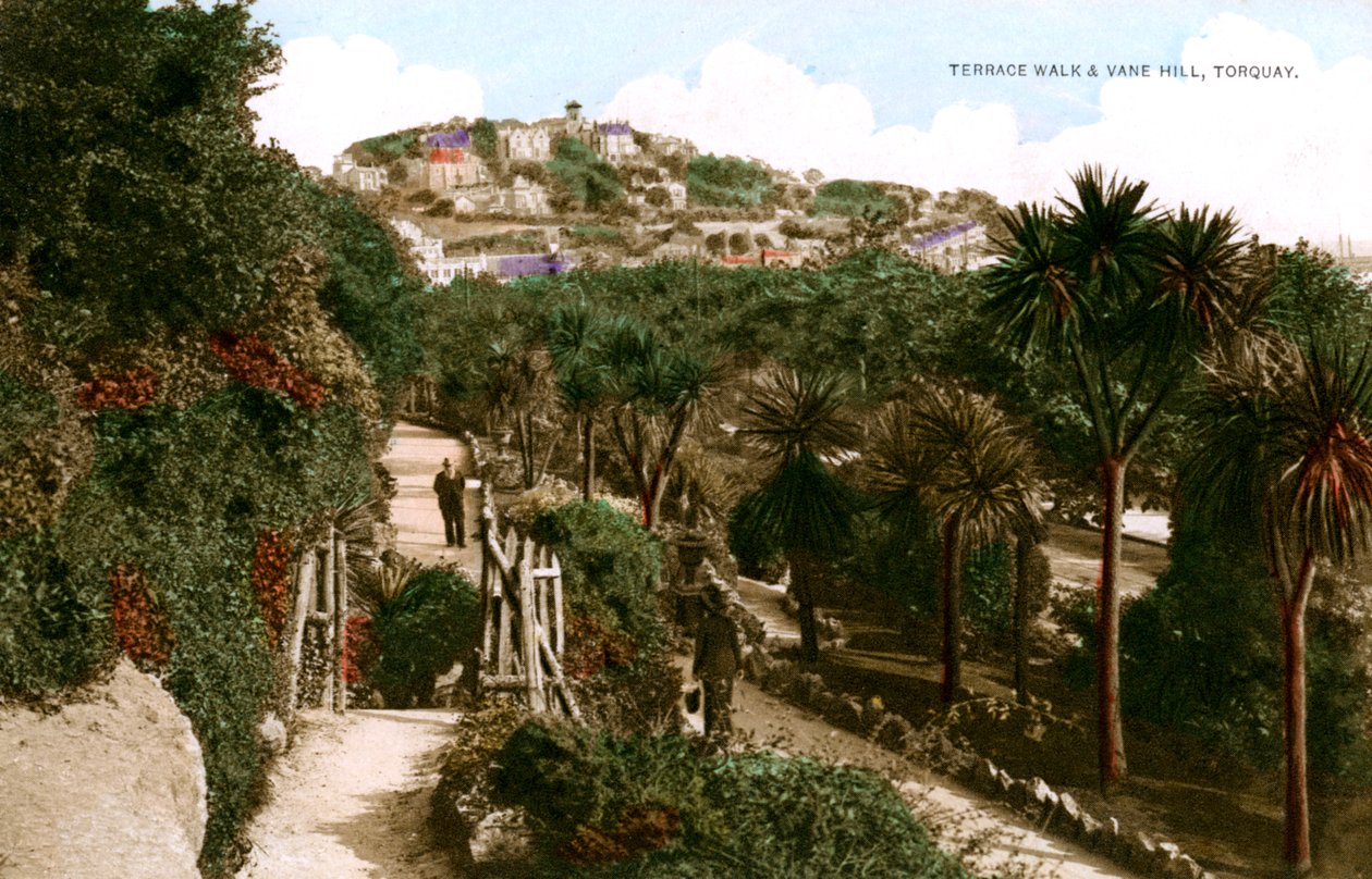 Caminhada no terraço e Vane Hill, Torquay, Devon, início do século XX. de Ern Bishop