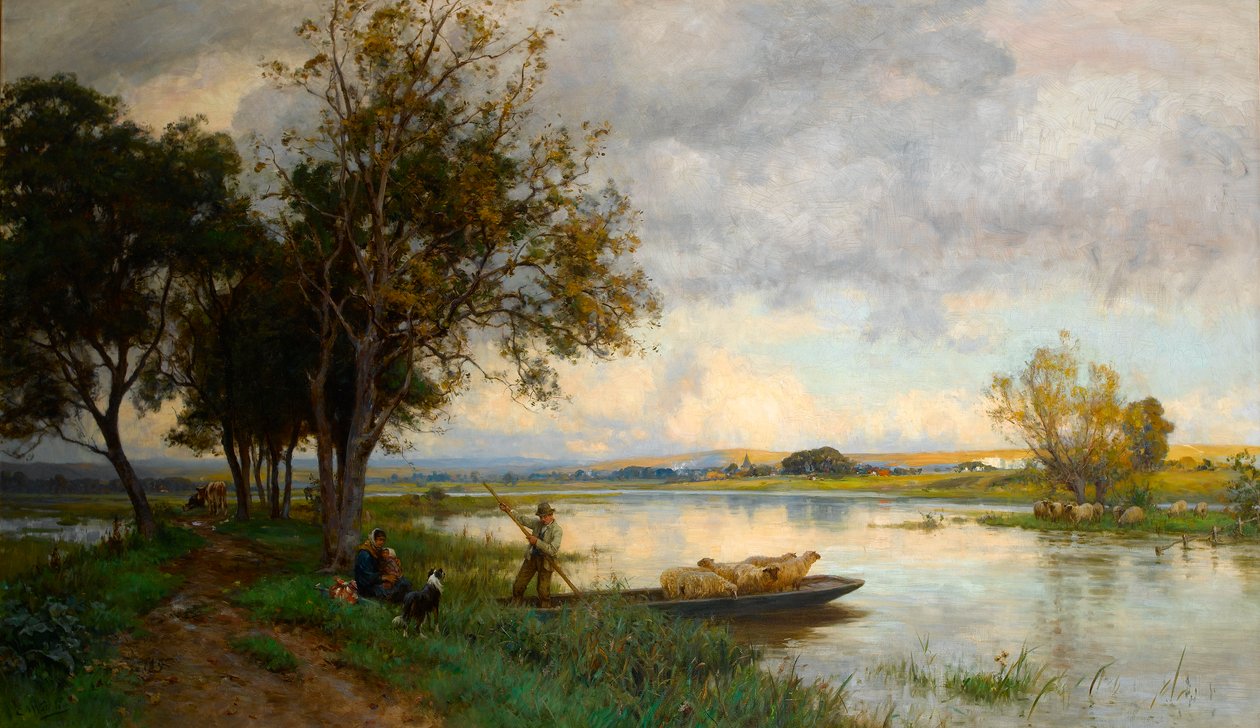 Inundações de outono em Bury, Sussex, c.1897 de Ernest Albert Waterlow