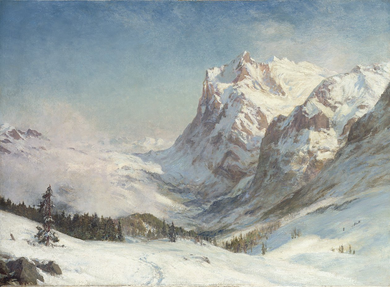 O Vale de Grindelwald, inverno, 1916 de Ernest Albert Waterlow
