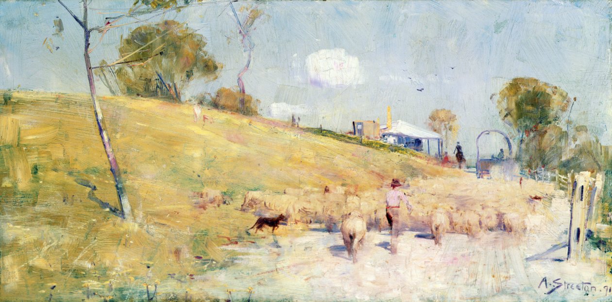 Droving de verão, Austrália de Arthur Streeton