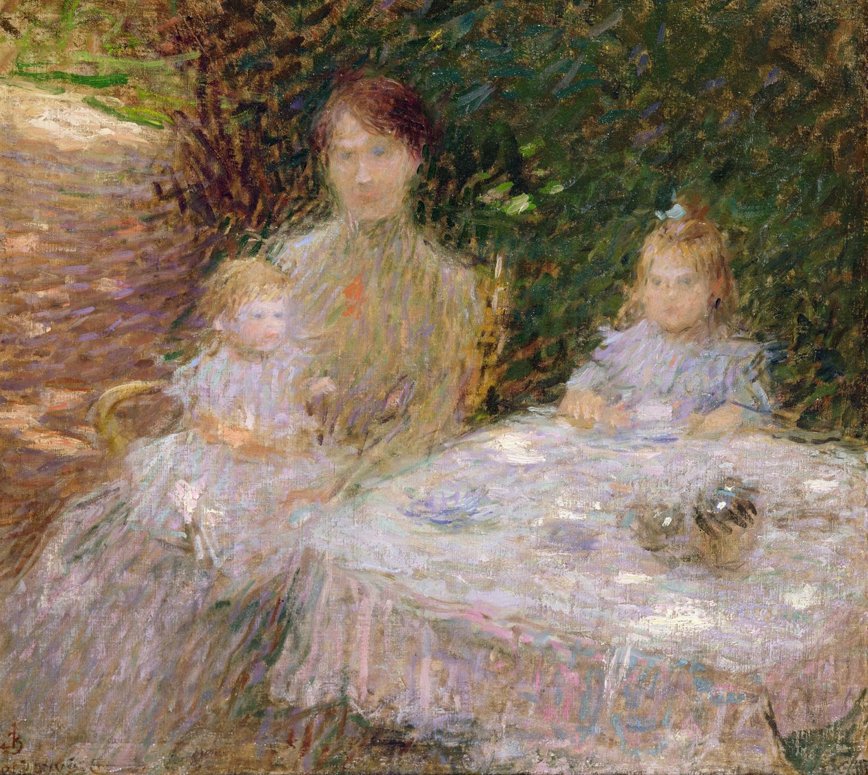 A família do artista no jardim de Ernest Joseph Laurent