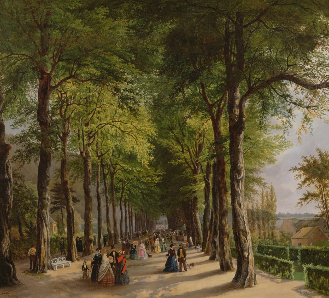 A Promenade no Spa na Bélgica, 1847 de Ernest Krins
