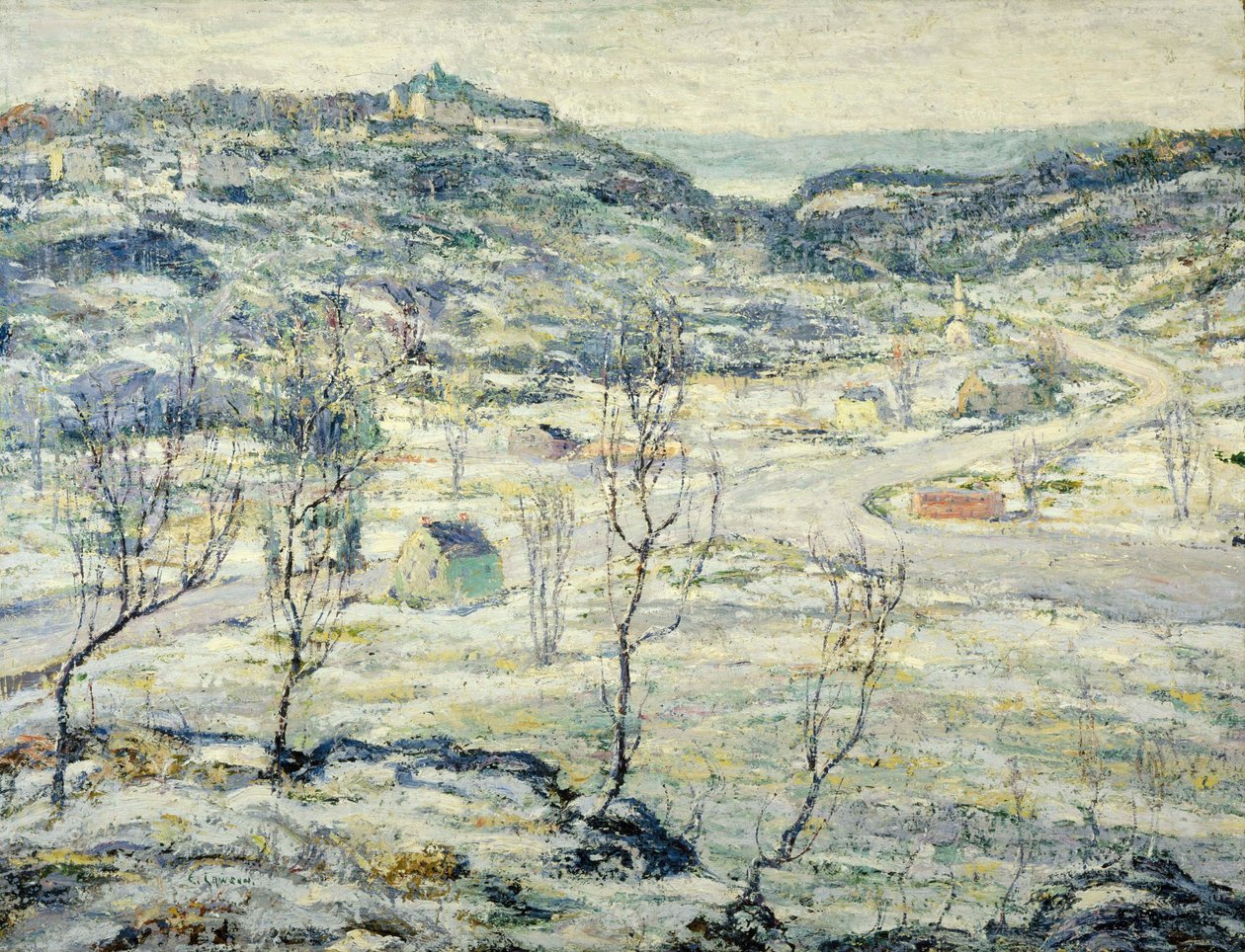 Vale do Harlem, inverno de Ernest Lawson