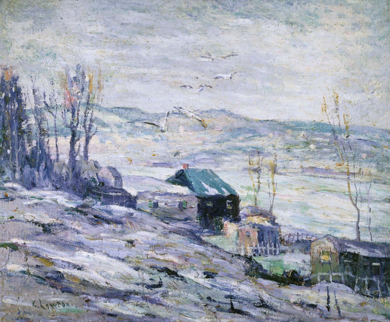 Dia ventoso, rio Bronx de Ernest Lawson