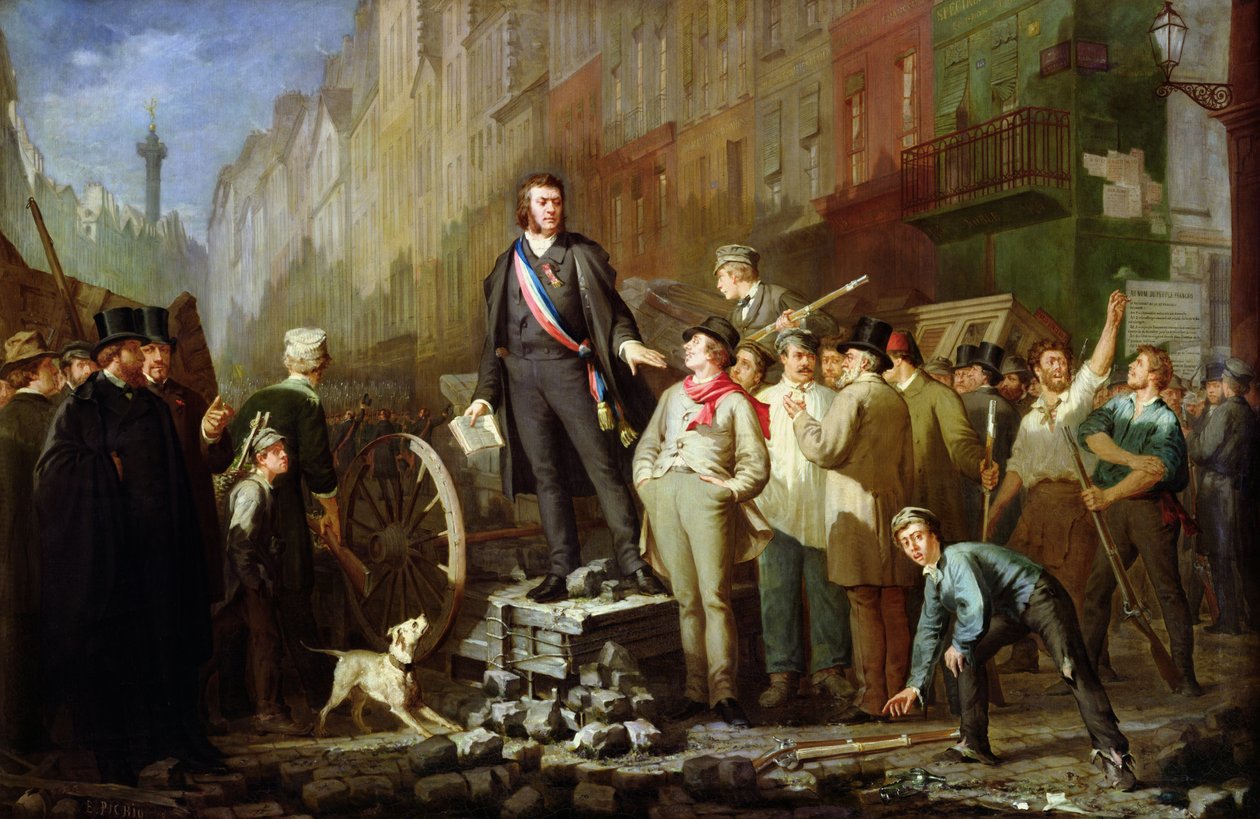 Alphonse Baudin na Barricada de Faubourg Saint-Antoine, 3 de dezembro de 1851 de Ernest Louis Pichio