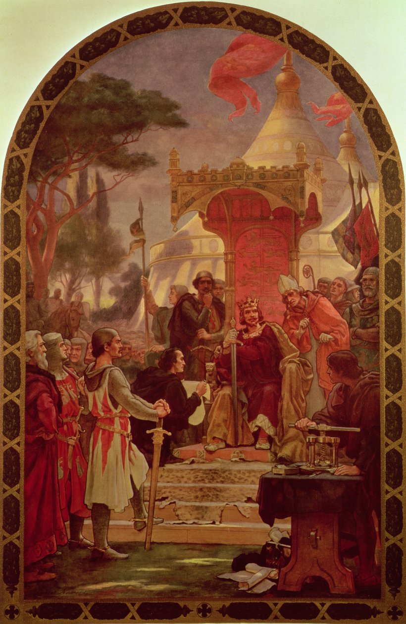Rei João, concedendo a Magna Carta em 1215, 1900 de Ernest Normand