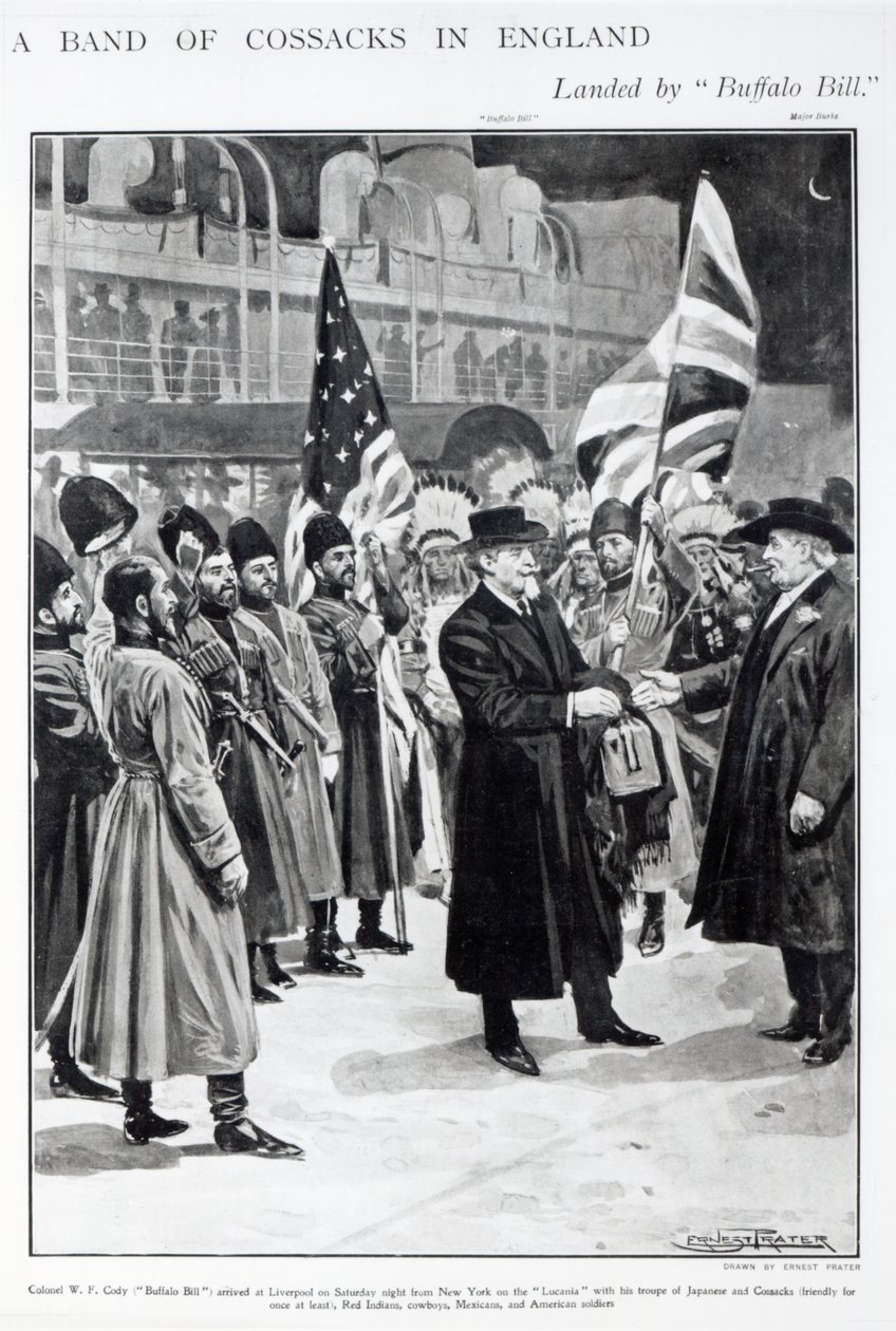 Coronel WF Cody (Buffalo Bill) Chegando em Liverpool de Ernest Prater