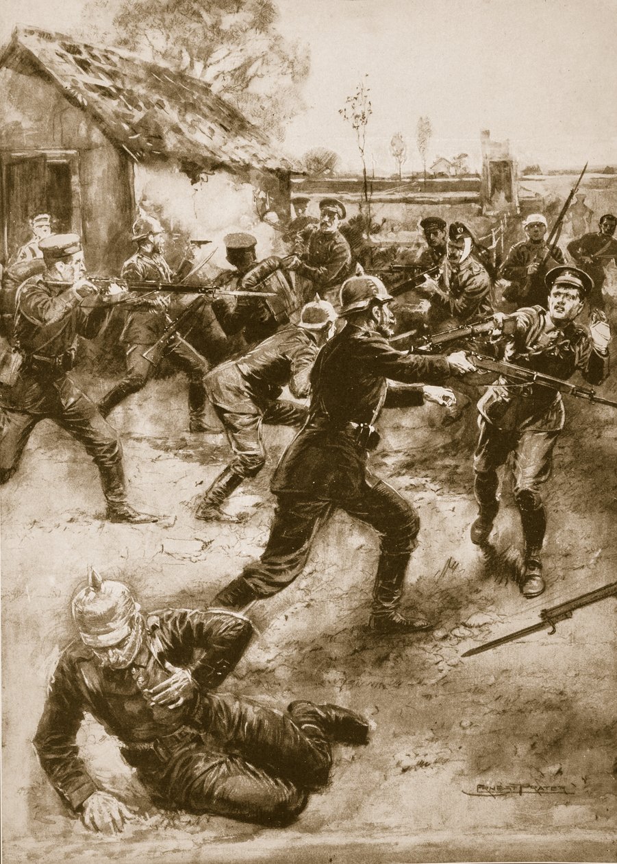 Soldados feridos acusam a ação alemã de infantaria ligeira de Yorkshire, 1914-19 de Ernest Prater