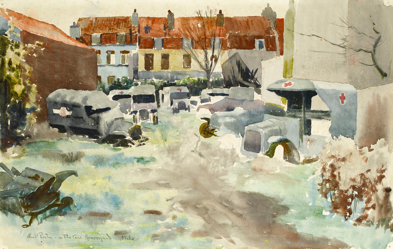 O Cemitério de Carros, Malo, c.1919 de Ernest Procter