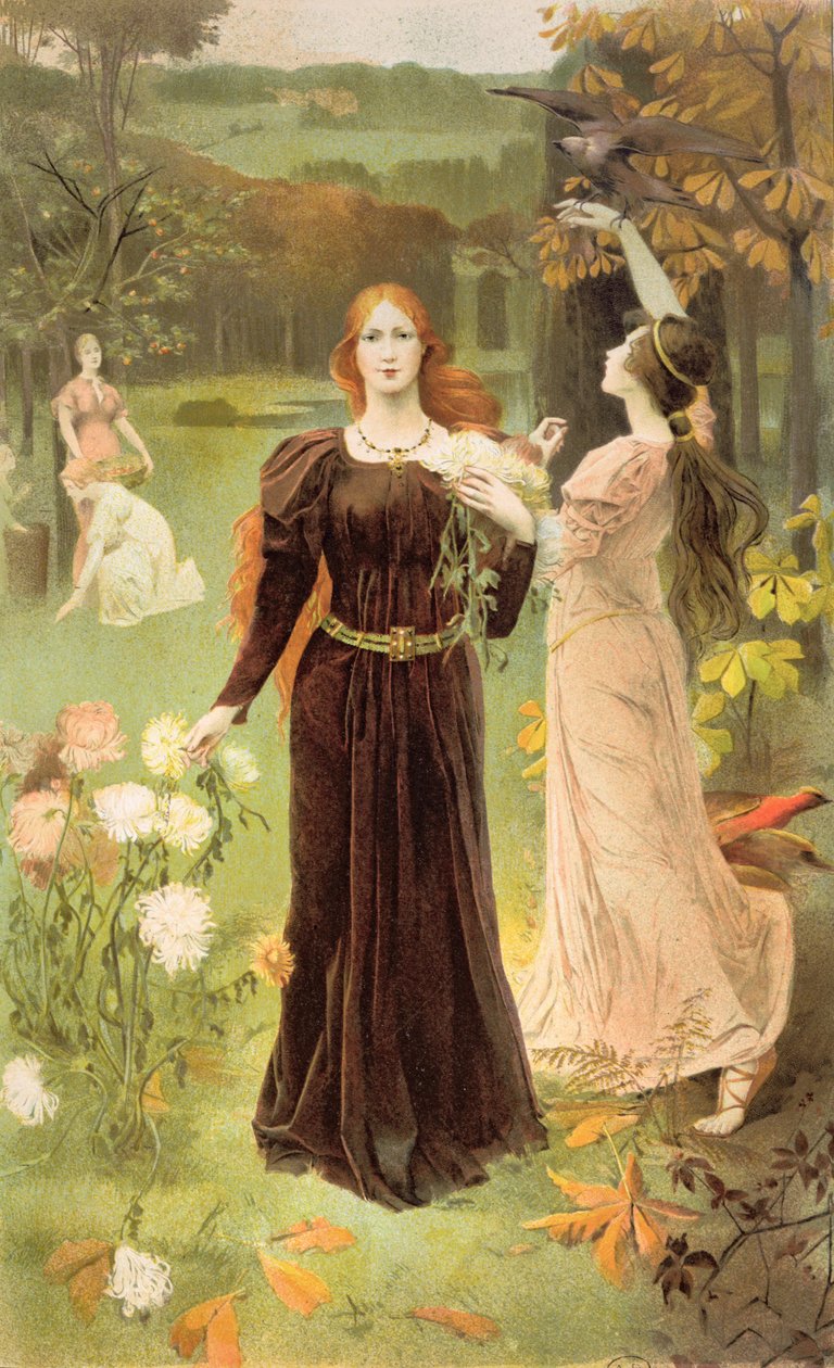 Outono, prato 50 do terceiro volume de Album de la Decoration, c.1900 de Ernest de Bonnencontre