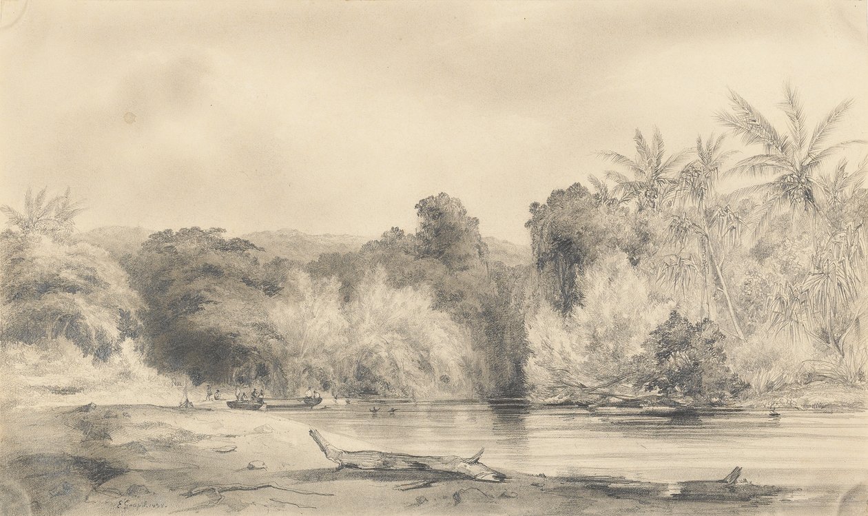 Entrada do rio Paiou, ilha de Vanikoro de Ernest Auguste Goupil