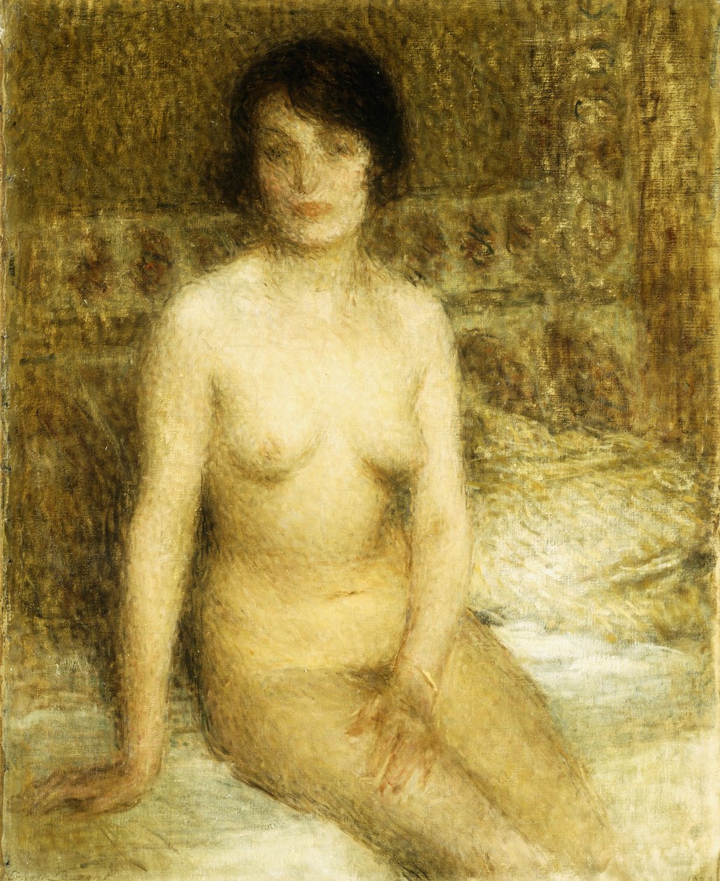 Um nu sentado (óleo sobre tela) de Ernest Joseph Laurent