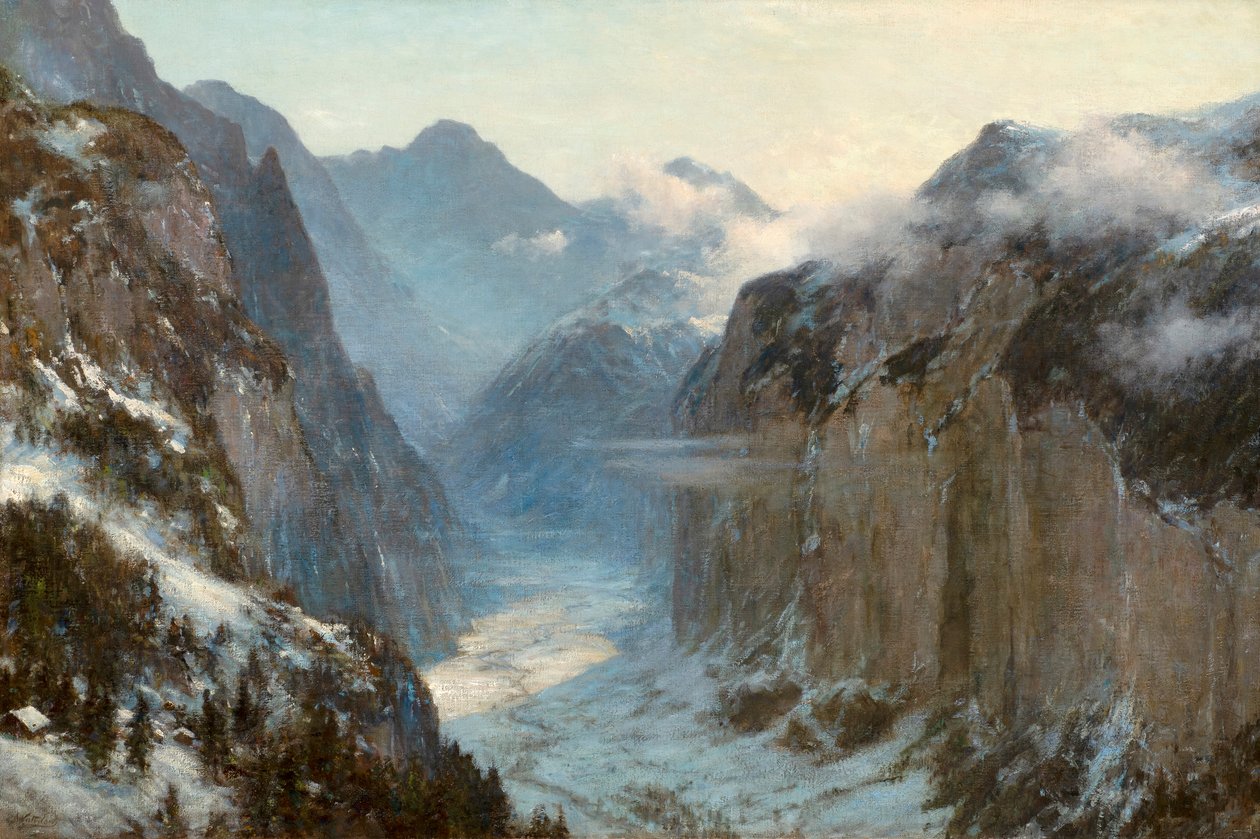 "Na sua mão estão as profundezas da Terra" (óleo sobre tela) de Ernest Albert Waterlow