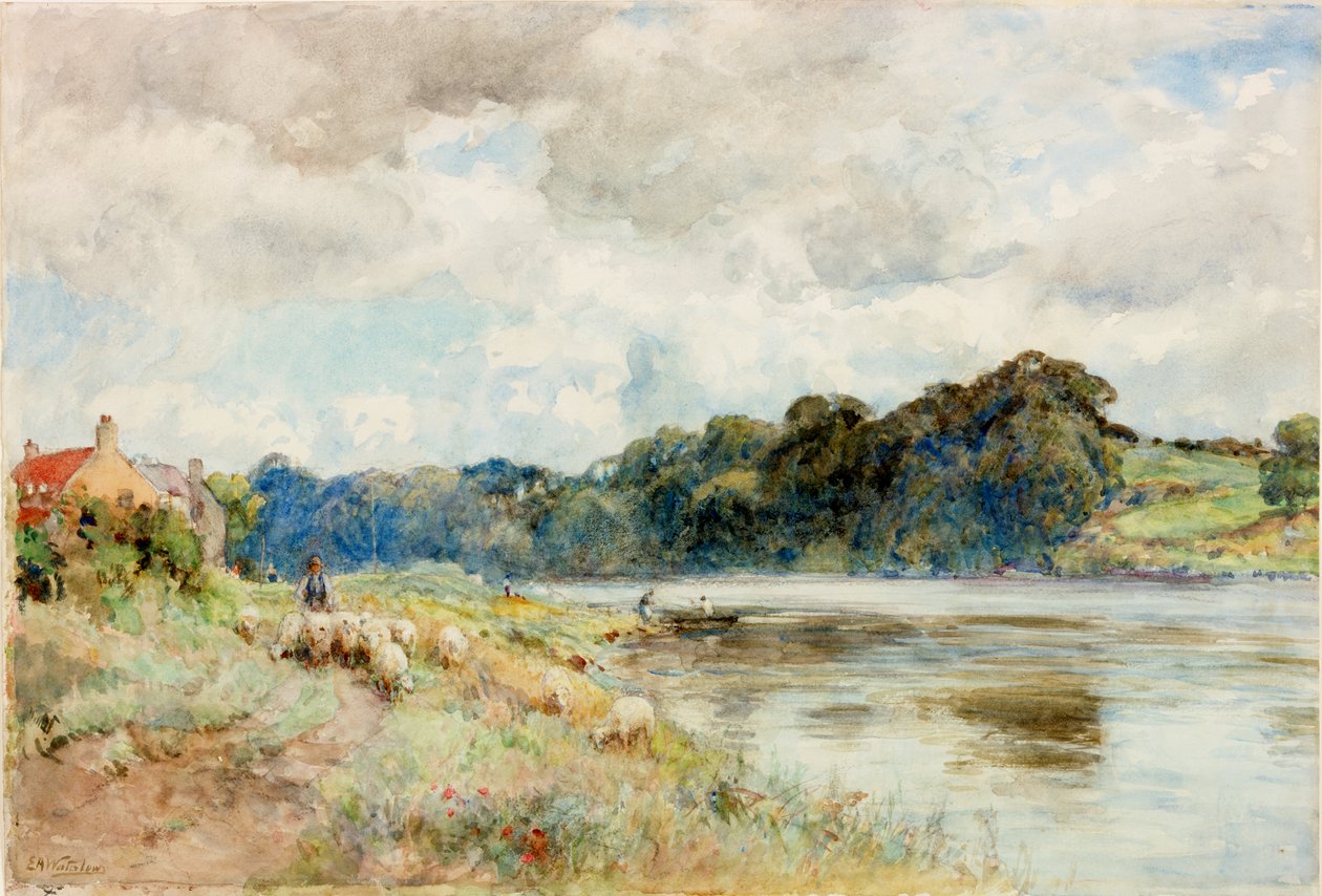 No Coquet, cerca de 1902 (aguarela) de Ernest Albert Waterlow