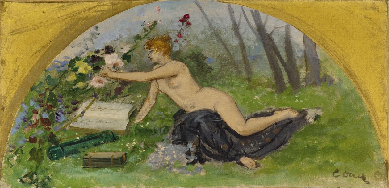 Esboço para o Salon des Sciences na Câmara Municipal de Paris: Botânica, entre 1889 e 1892 (óleo sobre tela) de Ernest Ange Duez