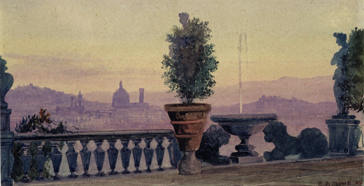 Uma vista de Florença das colinas circundantes, 1904 de Ernest Arthur Rowe
