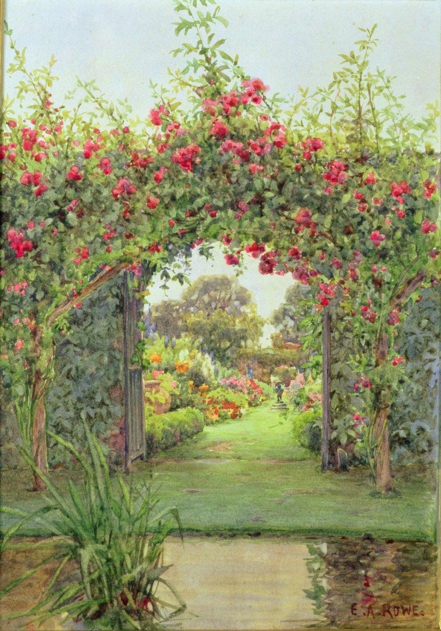 Rambler carmesim, Harleyford Manor, Marlow de Ernest Arthur Rowe