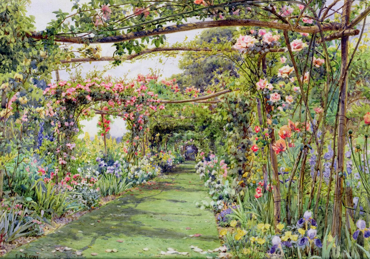 O Pergola de Rose, Casa de Blackhurst, Tunbridge Wells, Kent de Ernest Arthur Rowe