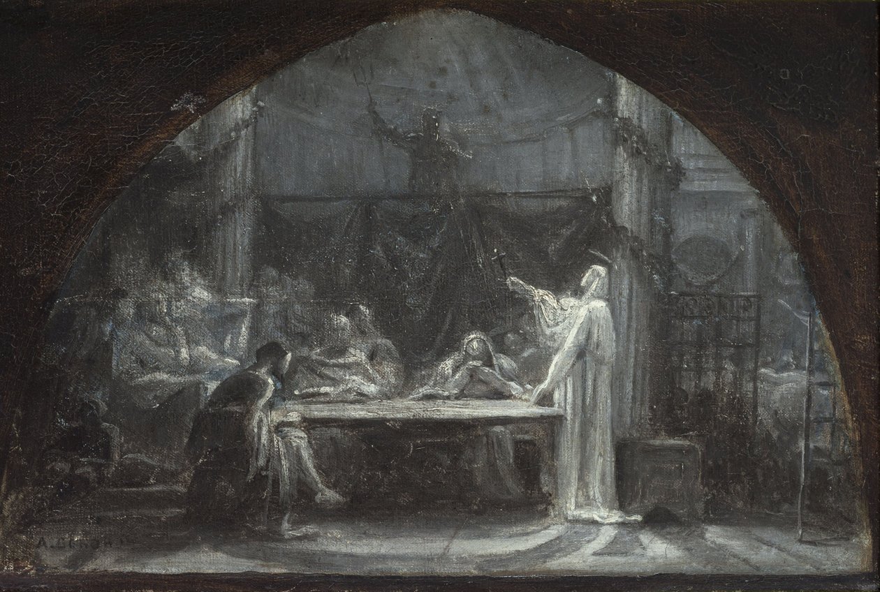 Esboços para a igreja de Saint-Gervais-Saint-Protais, cerca de 1863 (óleo sobre tela) de Ernest Augustin Gendron