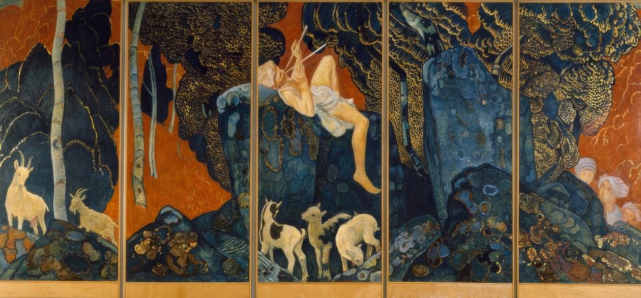 Pastor tocando flauta de Ernest Bieler