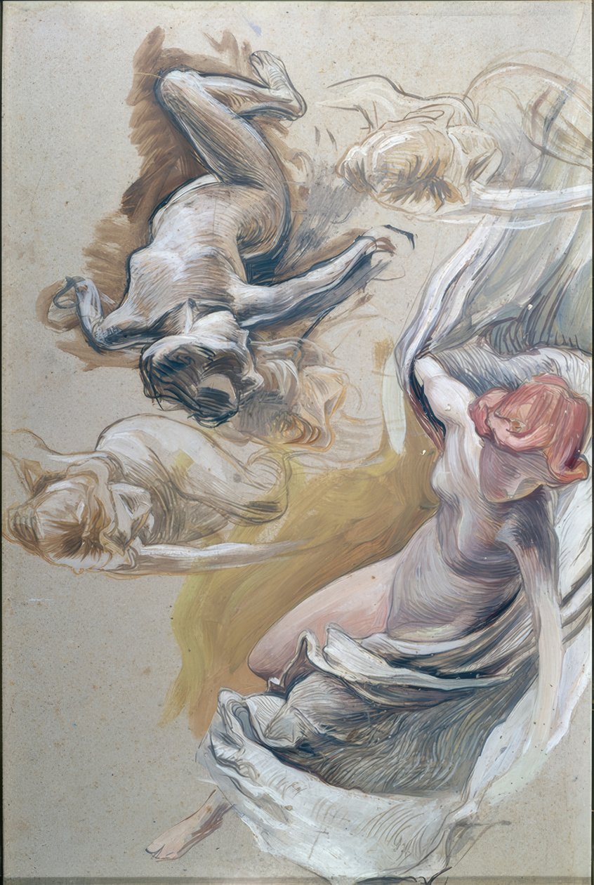 Estudo para a pintura do teto do Stadttheater Bern de Ernest Bieler