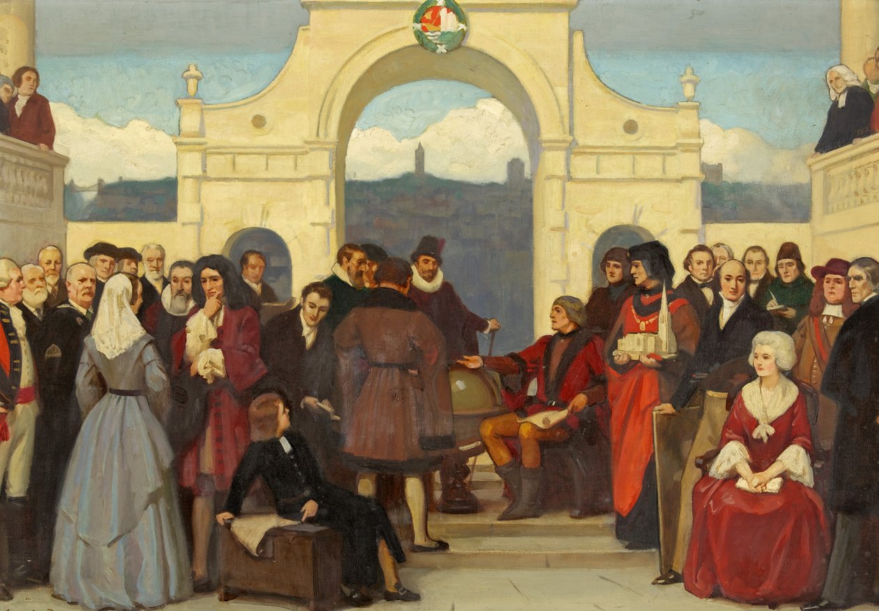 Esboço para "Alguns que tornaram Bristol famoso", c.1928 (óleo sobre tela) de Ernest Board