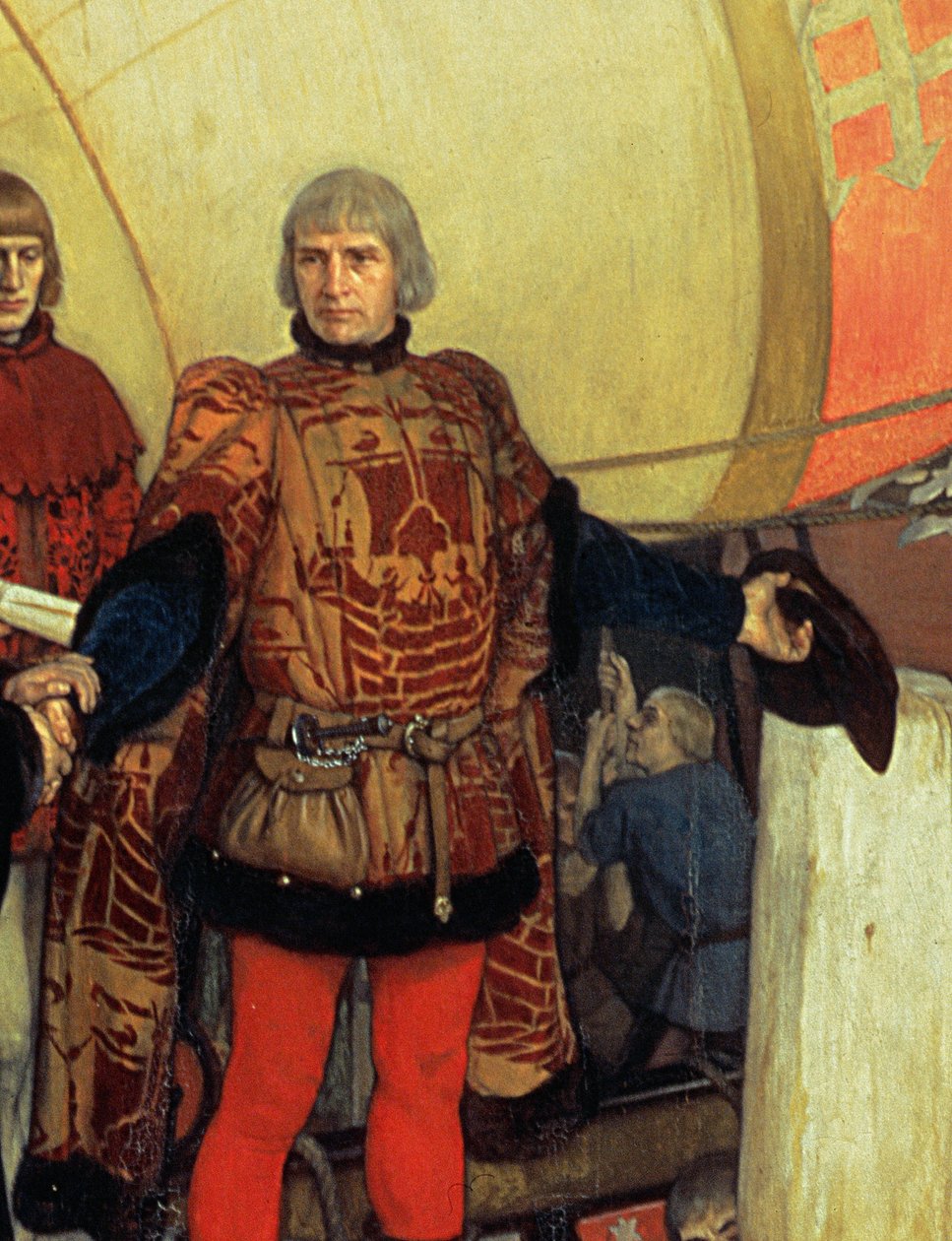 A partida de John e Sebastian Cabot de Bristol em sua primeira viagem de descoberta em 1497 de Ernest Board