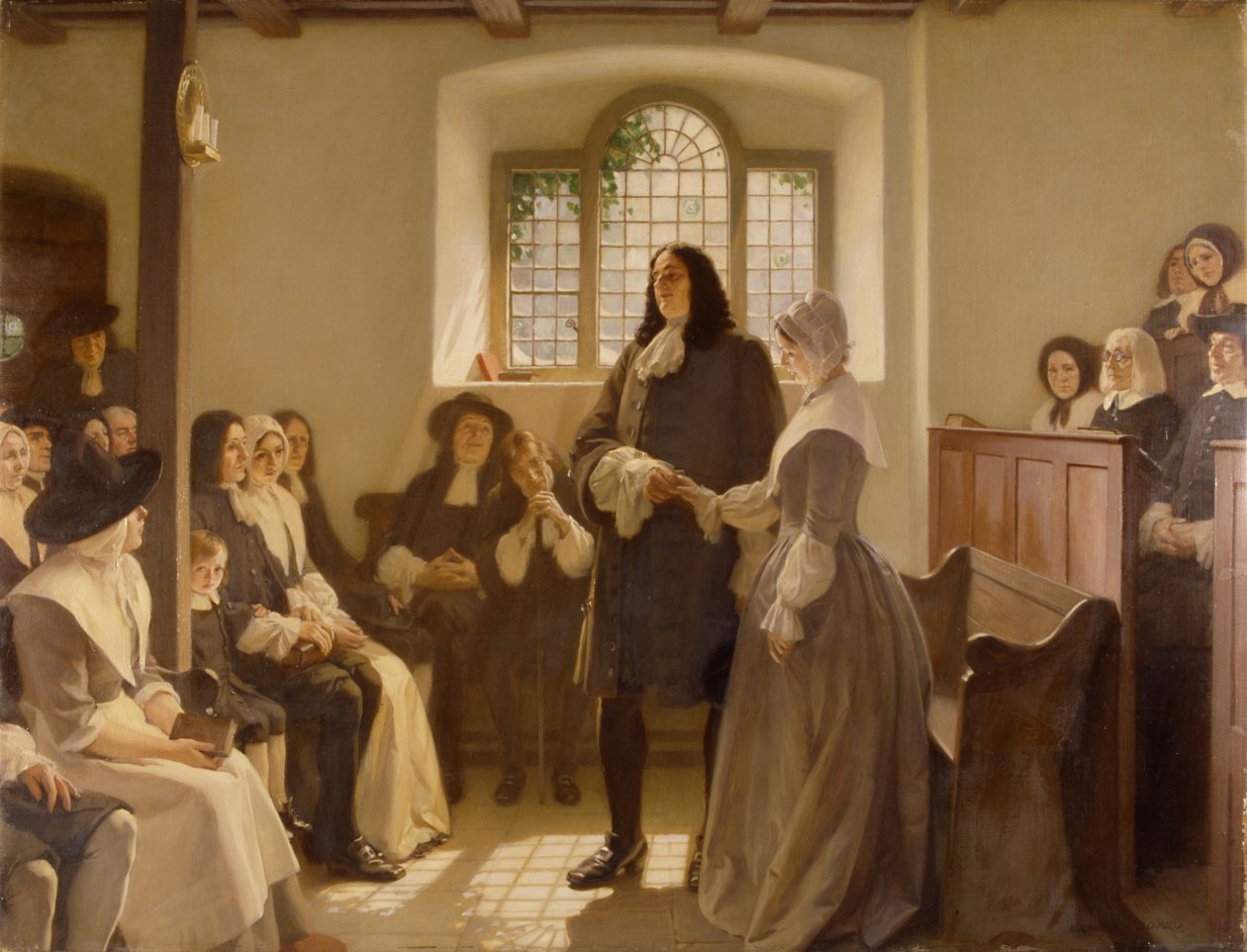 O Casamento de William Penn e Hannah Callowhill na Casa de Encontro dos Amigos, O Convento, Bristol de Ernest Board