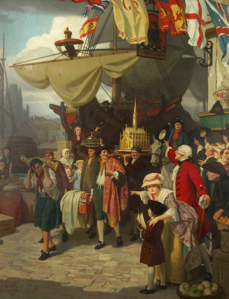 O Descarregamento de Dois Navios do Tesouro Espanhol Capturados em Bristol em Setembro de 1745 de Ernest Board