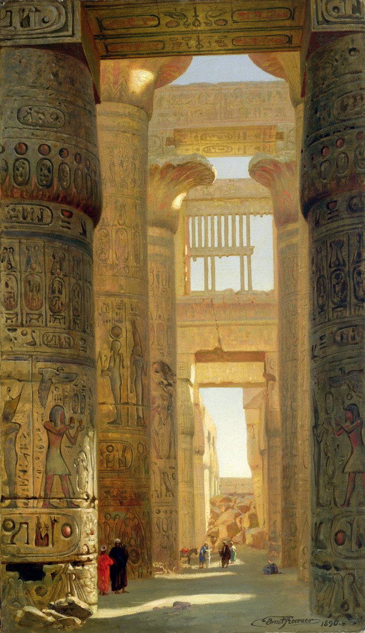 O Templo de Karnak, O Grande Salão Hipostilo, 1890 de Ernest Carl Eugen Koerner
