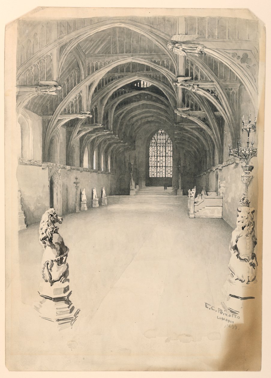 Interior do Westminster Hall de Ernest Clifford Peixotto