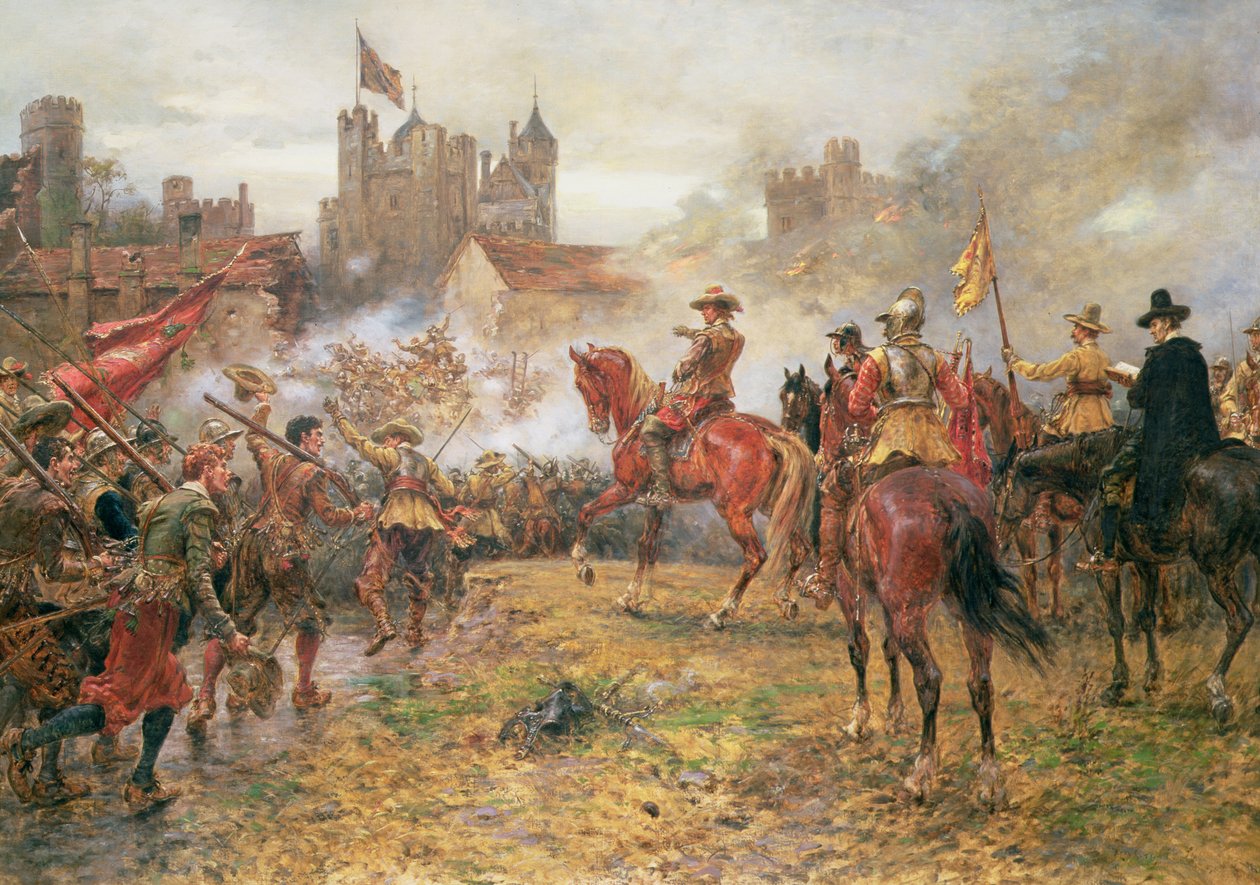 Cromwell na invasão de Basing House de Ernest Crofts
