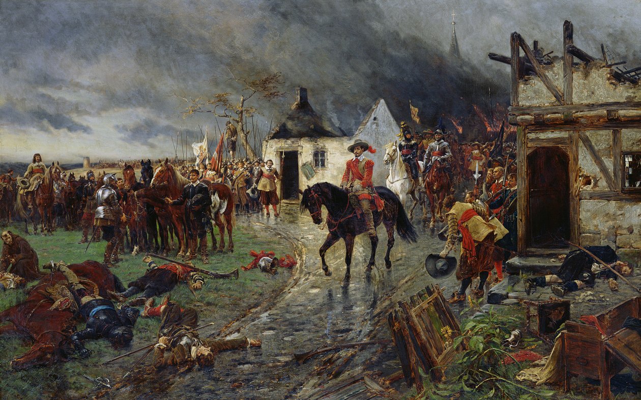 Wallenstein: uma cena da guerra dos trinta anos (óleo sobre tela) de Ernest Crofts