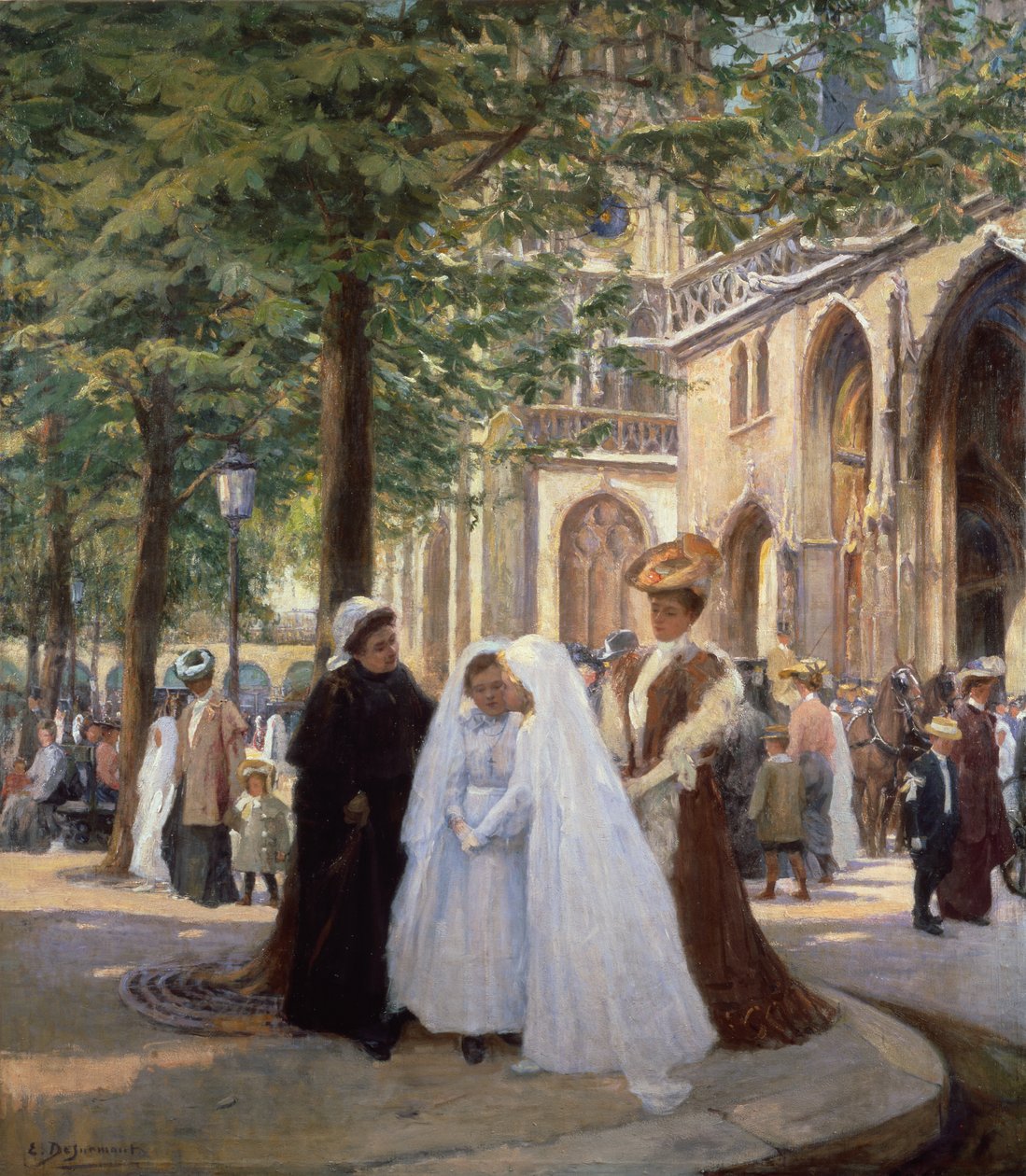 A Primeira Comunhão (óleo sobre tela) de Ernest Desurmont