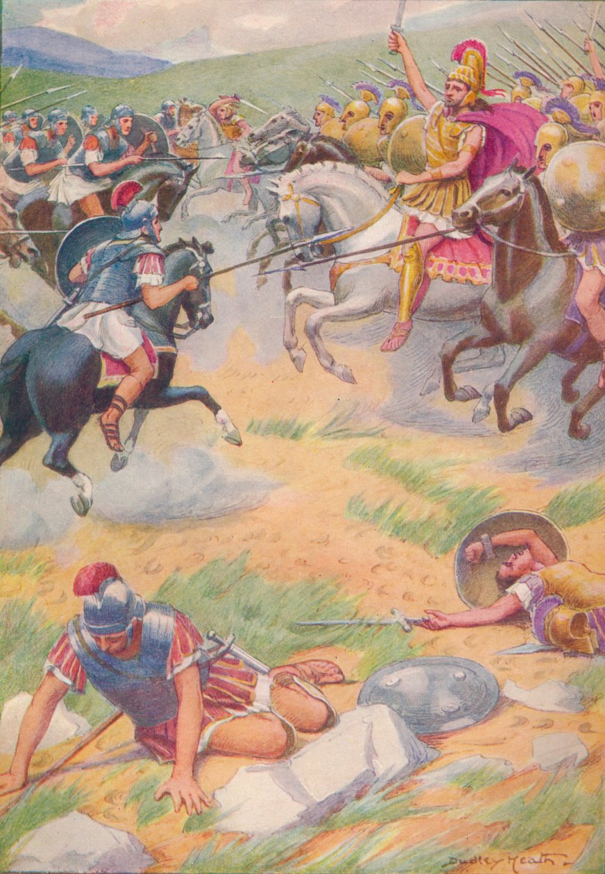 A armadura de Pyrrhus era mais rica e bonita do que a de seus soldados, c1912 1912 de Ernest Dudley Heath