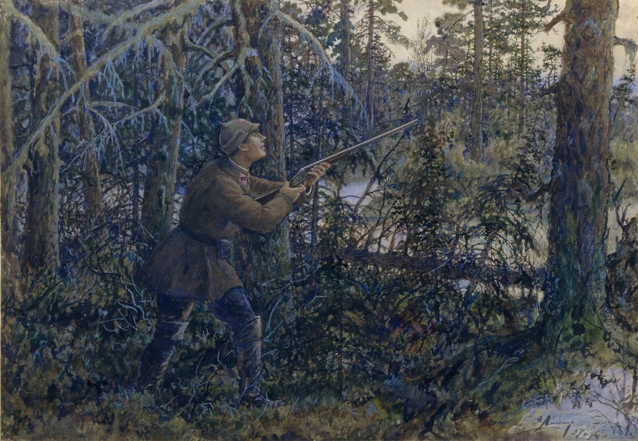 Caça de Capercaillie, 1937 de Ernest Ernestovich Lissner
