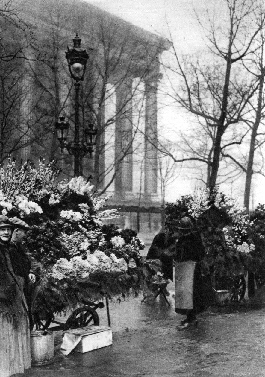 Mercado de flores na Madeleine, Paris, 1931 de Ernest Flammarion