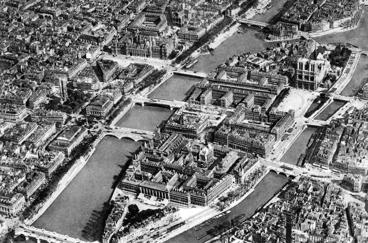 Vista geral da Ilha da Cité, Paris, 1931 de Ernest Flammarion