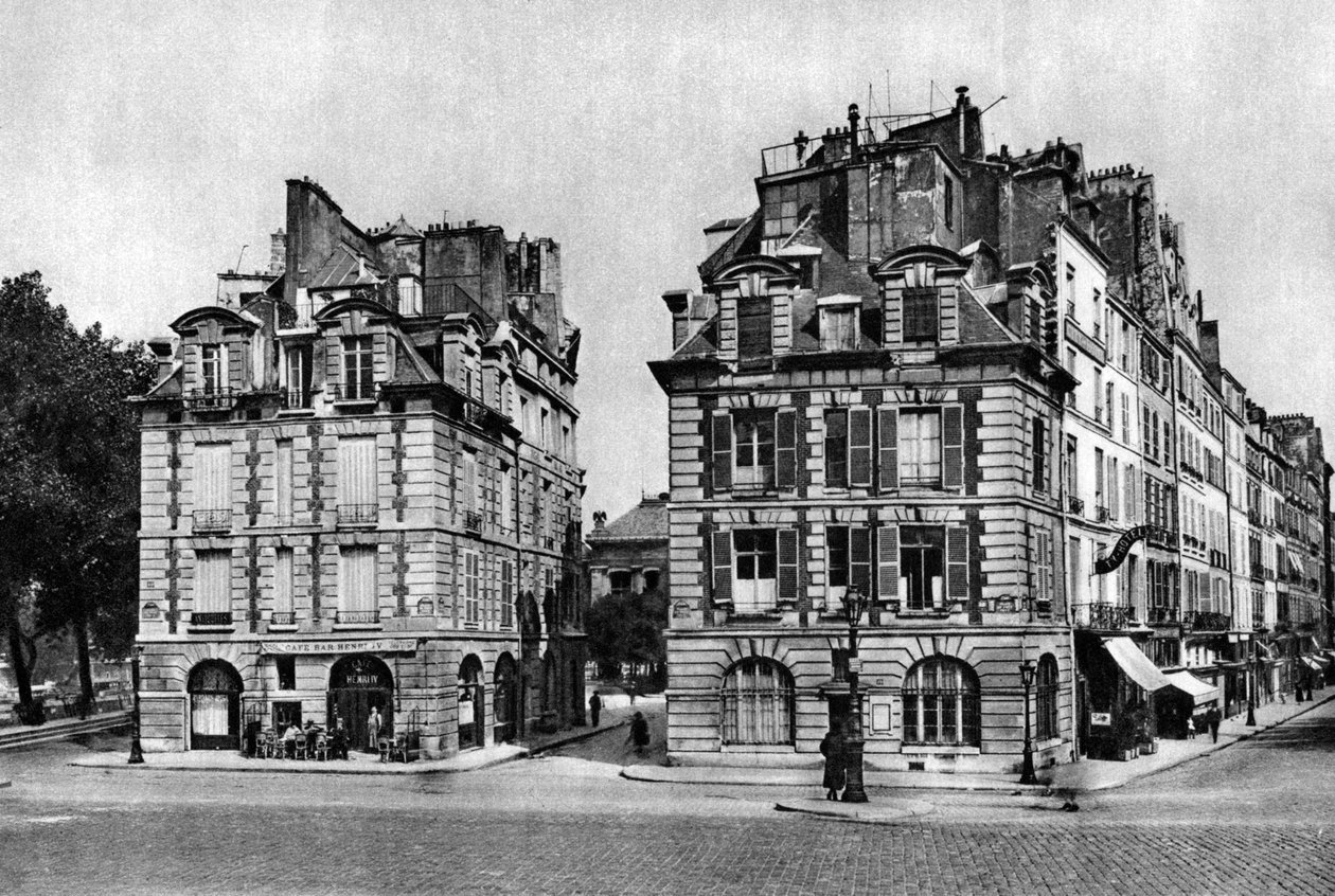 Casas antigas do período Luís XIII, em frente ao Pont Neuf, Paris, 1931. de Ernest Flammarion