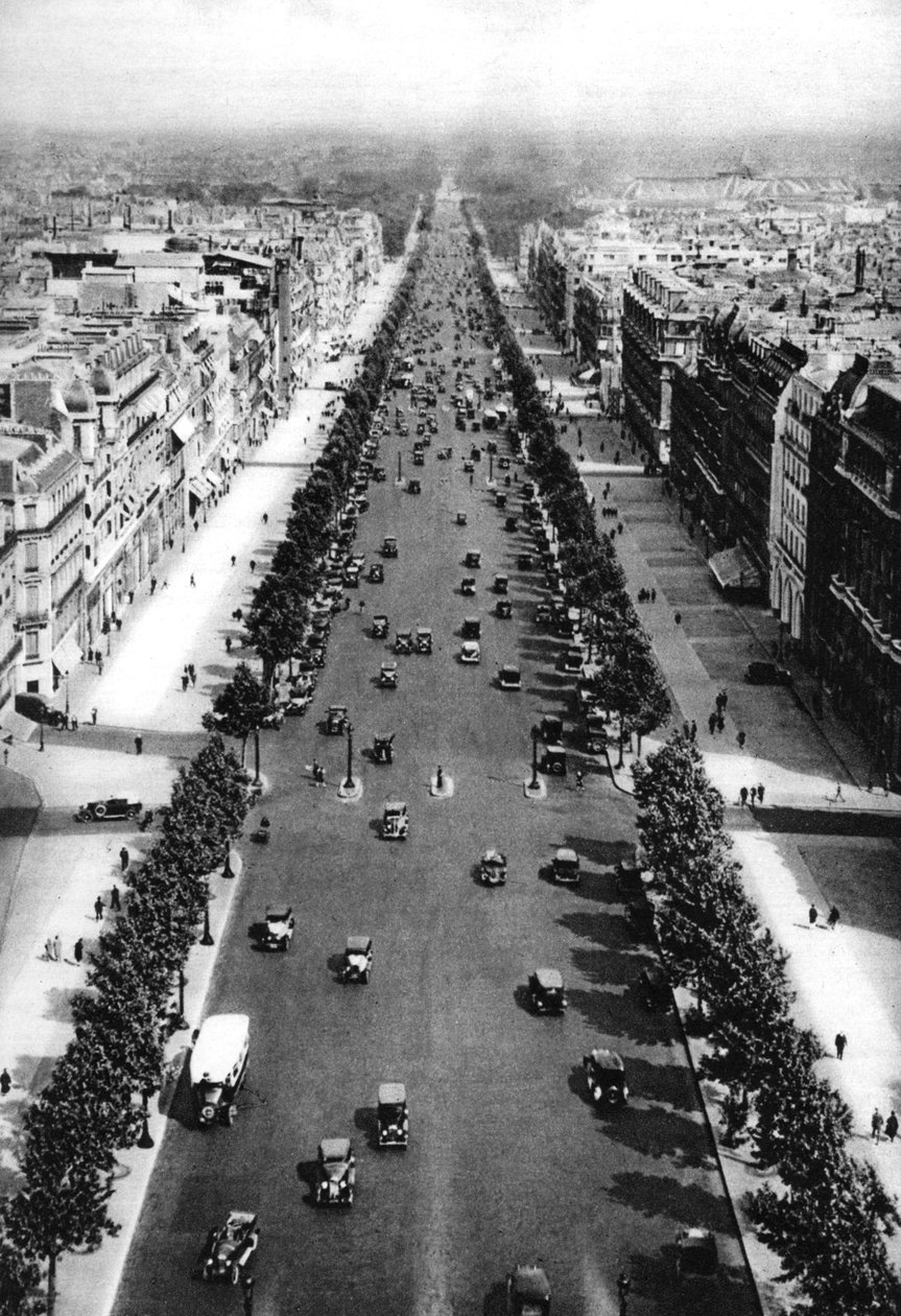 Vista da Avenue des Champs Elysees, Paris, 1931. de Ernest Flammarion