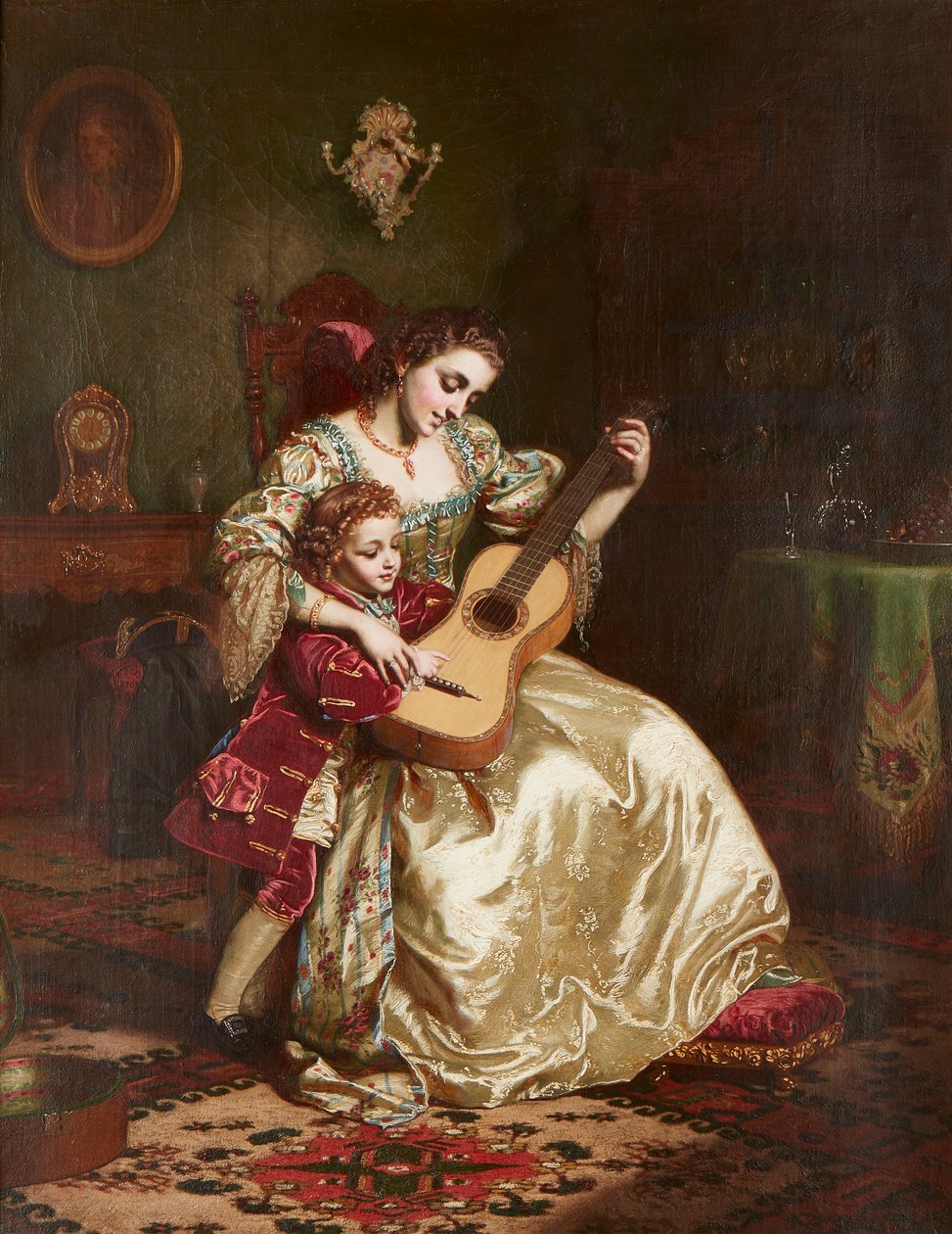 O Primeiro Passo no Romance (óleo sobre tela) de Ernest Gustav Giradot