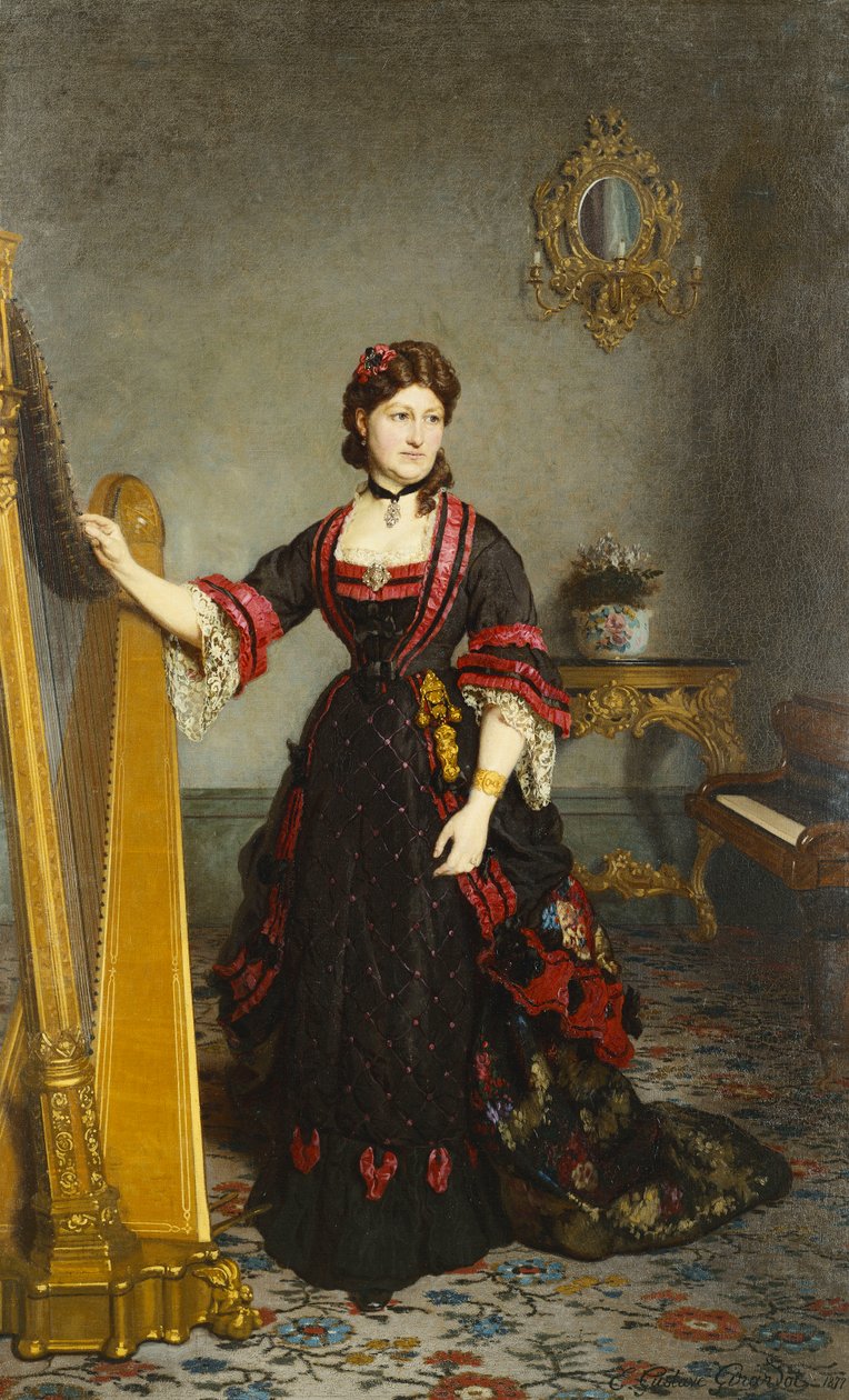 Um retrato de uma senhora, 1877 de Ernest Gustave Girardot