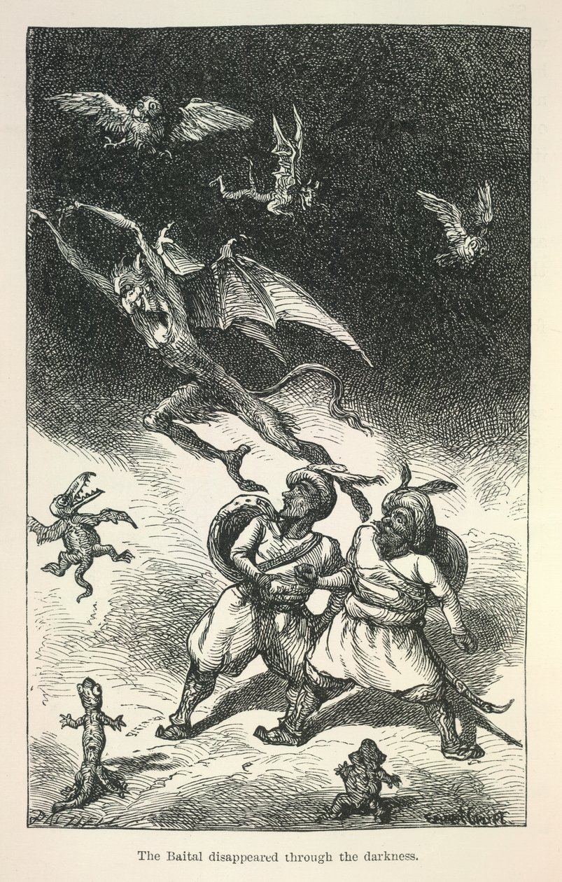Ilustração de Vikram e o Vampiro, de Richard Francis Burton de Ernest Henry Griset