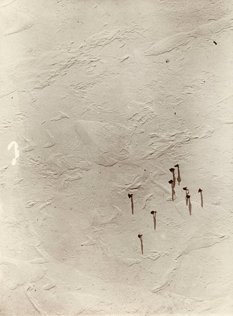 Vista do balão sobre o planalto em direção ao "Discovery" (1901). Do álbum de Sir Ernest Henry Shackleton intitulado National Antarctic Expedition (1901-1903) de Ernest Henry Shackleton