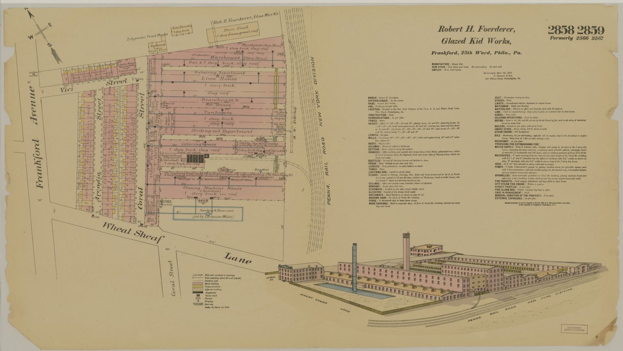 Avenida Frankford e Lane Wheatsheaf, Pesquisas Gerais Hexamer, 1895 de Ernest Hexamer